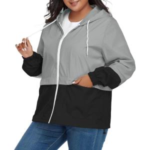 imageZando Lightweight Rain Jacket Women Raincoat for Women Packable Rain Coat Windbreaker Rain Jackets Waterproof with HoodPlus Z Gray