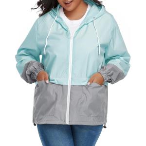 imageZando Lightweight Rain Jacket Women Raincoat for Women Packable Rain Coat Windbreaker Rain Jackets Waterproof with HoodPlus Z Mint Green