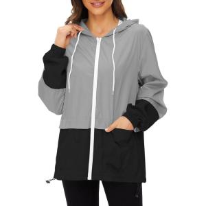 imageZando Lightweight Rain Jacket Women Raincoat for Women Packable Rain Coat Windbreaker Rain Jackets Waterproof with HoodZ Gray
