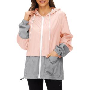imageZando Lightweight Rain Jacket Women Raincoat for Women Packable Rain Coat Windbreaker Rain Jackets Waterproof with HoodZ Pink