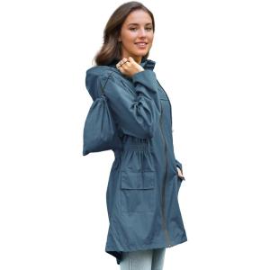 imageZando Packable Rain Jacket Women Waterproof Long Rain Coat Lightweight with Hood Windbreaker Jackets Outdoor Trench CoatA09 Light Blue