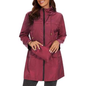 imageZando Womens Rain Jackets for Women Waterproof Rain Coats for Women Active Packable Raincoat Windbreaker Jacket with HoodA06 Wine Red