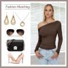 imageZando Black Off The Shoulder Long Sleeve Top Black Long Sleeve Crop Top Black Long Sleeve Top Off The Shoulder Top Off Shoulder Long Sleeve Top Off Shoulder Top Boatneck Tops for Women Black Small