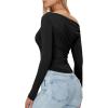 imageZando Black Off The Shoulder Long Sleeve Top Black Long Sleeve Crop Top Black Long Sleeve Top Off The Shoulder Top Off Shoulder Long Sleeve Top Off Shoulder Top Boatneck Tops for Women Black Small