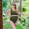 imageZando High Waist Maternity Swimsuit Two Piece Pregnancy Swimwear Bikini Bathing Suits for Women Maternity SwimsuitsArmy Green