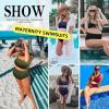 imageZando High Waist Maternity Swimsuit Two Piece Pregnancy Swimwear Bikini Bathing Suits for Women Maternity SwimsuitsArmy Green