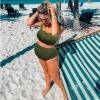 imageZando High Waist Maternity Swimsuit Two Piece Pregnancy Swimwear Bikini Bathing Suits for Women Maternity SwimsuitsArmy Green