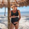 imageZando High Waist Maternity Swimsuit Two Piece Pregnancy Swimwear Bikini Bathing Suits for Women Maternity SwimsuitsBlack