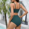 imageZando High Waist Maternity Swimsuit Two Piece Pregnancy Swimwear Bikini Bathing Suits for Women Maternity SwimsuitsDark Green