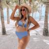 imageZando High Waist Maternity Swimsuit Two Piece Pregnancy Swimwear Bikini Bathing Suits for Women Maternity SwimsuitsLight Blue