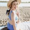 imageZando High Waist Maternity Swimsuit Two Piece Pregnancy Swimwear Bikini Bathing Suits for Women Maternity SwimsuitsLight Blue