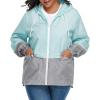 imageZando Plus Size Rain Jacket Womens Waterproof with Hood Windbreaker Travel Rain Coat for Women Lightweight Packable RaincoatBlue