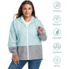 imageZando Plus Size Rain Jacket Womens Waterproof with Hood Windbreaker Travel Rain Coat for Women Lightweight Packable RaincoatBlue