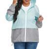 imageZando Plus Size Rain Jacket Womens Waterproof with Hood Windbreaker Travel Rain Coat for Women Lightweight Packable RaincoatBlue