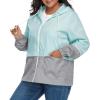 imageZando Plus Size Rain Jacket Womens Waterproof with Hood Windbreaker Travel Rain Coat for Women Lightweight Packable RaincoatBlue