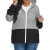 imageZando Plus Size Rain Jacket Womens Waterproof with Hood Windbreaker Travel Rain Coat for Women Lightweight Packable RaincoatGrey