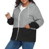 imageZando Plus Size Rain Jacket Womens Waterproof with Hood Windbreaker Travel Rain Coat for Women Lightweight Packable RaincoatGrey