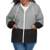 imageZando Plus Size Rain Jacket Womens Waterproof with Hood Windbreaker Travel Rain Coat for Women Lightweight Packable RaincoatGrey