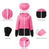 imageZando Plus Size Rain Jacket Womens Waterproof with Hood Windbreaker Travel Rain Coat for Women Lightweight Packable RaincoatHot Pink Black