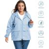 imageZando Plus Size Rain Jacket Womens Waterproof with Hood Windbreaker Travel Rain Coat for Women Lightweight Packable RaincoatLight Blue