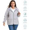 imageZando Plus Size Rain Jacket Womens Waterproof with Hood Windbreaker Travel Rain Coat for Women Lightweight Packable RaincoatLight Gray