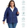 imageZando Plus Size Rain Jacket Womens Waterproof with Hood Windbreaker Travel Rain Coat for Women Lightweight Packable RaincoatNavy Blue