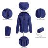 imageZando Plus Size Rain Jacket Womens Waterproof with Hood Windbreaker Travel Rain Coat for Women Lightweight Packable RaincoatNavy Blue