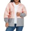 imageZando Plus Size Rain Jacket Womens Waterproof with Hood Windbreaker Travel Rain Coat for Women Lightweight Packable RaincoatPink Gray