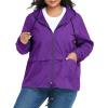 imageZando Plus Size Rain Jacket Womens Waterproof with Hood Windbreaker Travel Rain Coat for Women Lightweight Packable RaincoatPurple