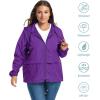 imageZando Plus Size Rain Jacket Womens Waterproof with Hood Windbreaker Travel Rain Coat for Women Lightweight Packable RaincoatPurple