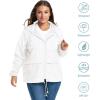 imageZando Plus Size Rain Jacket Womens Waterproof with Hood Windbreaker Travel Rain Coat for Women Lightweight Packable RaincoatWhite