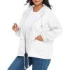 imageZando Plus Size Rain Jacket Womens Waterproof with Hood Windbreaker Travel Rain Coat for Women Lightweight Packable RaincoatWhite