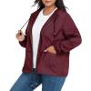imageZando Plus Size Rain Jacket Womens Waterproof with Hood Windbreaker Travel Rain Coat for Women Lightweight Packable RaincoatWind Red