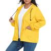 imageZando Plus Size Rain Jacket Womens Waterproof with Hood Windbreaker Travel Rain Coat for Women Lightweight Packable RaincoatYellow