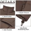 imageZando Puffer Vest Women Outerwear Vests Sleeveless Stand Collar Oversized Zip Up Padded Puffy Winter Gilet Jacket CoatBrown