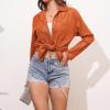 imageZando Sequin Tops for Women Button Down Shirt Sparkly Tops for Women Sparkle Tops for Women Sequin Top Casual Party Club02 Orange
