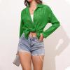 imageZando Sequin Tops for Women Button Down Shirt Sparkly Tops for Women Sparkle Tops for Women Sequin Top Casual Party ClubGreen