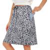 imageZando Tennis Skirts for Women with Pockets Athletic Knee Length Golf Casual Skorts Shorts Sports Drawstring Waist SkirtBlack Leaves