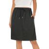 imageZando Tennis Skirts for Women with Pockets Athletic Knee Length Golf Casual Skorts Shorts Sports Drawstring Waist SkirtDark Grey