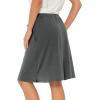 imageZando Tennis Skirts for Women with Pockets Athletic Knee Length Golf Casual Skorts Shorts Sports Drawstring Waist SkirtGrey