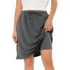 imageZando Tennis Skirts for Women with Pockets Athletic Knee Length Golf Casual Skorts Shorts Sports Drawstring Waist SkirtGrey