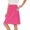 imageZando Tennis Skirts for Women with Pockets Athletic Knee Length Golf Casual Skorts Shorts Sports Drawstring Waist SkirtHot Pink