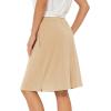 imageZando Tennis Skirts for Women with Pockets Athletic Knee Length Golf Casual Skorts Shorts Sports Drawstring Waist SkirtKhaki