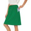 imageZando Tennis Skirts for Women with Pockets Athletic Knee Length Golf Casual Skorts Shorts Sports Drawstring Waist SkirtLight Green