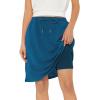 imageZando Tennis Skirts for Women with Pockets Athletic Knee Length Golf Casual Skorts Shorts Sports Drawstring Waist SkirtNavy Blue