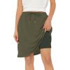imageZando Tennis Skirts for Women with Pockets Athletic Knee Length Golf Casual Skorts Shorts Sports Drawstring Waist SkirtNavy Green