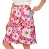 imageZando Tennis Skirts for Women with Pockets Athletic Knee Length Golf Casual Skorts Shorts Sports Drawstring Waist SkirtPink Flower