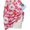imageZando Tennis Skirts for Women with Pockets Athletic Knee Length Golf Casual Skorts Shorts Sports Drawstring Waist SkirtPink Flower