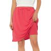 imageZando Tennis Skirts for Women with Pockets Athletic Knee Length Golf Casual Skorts Shorts Sports Drawstring Waist SkirtRed