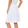 imageZando Tennis Skirts for Women with Pockets Athletic Knee Length Golf Casual Skorts Shorts Sports Drawstring Waist SkirtWhite
